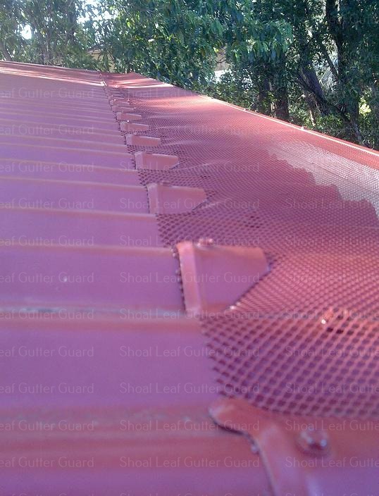 Colourbond Gutter Guard on headland red - Gutter Protection Systems keeping it All Clear on red Metal roofing